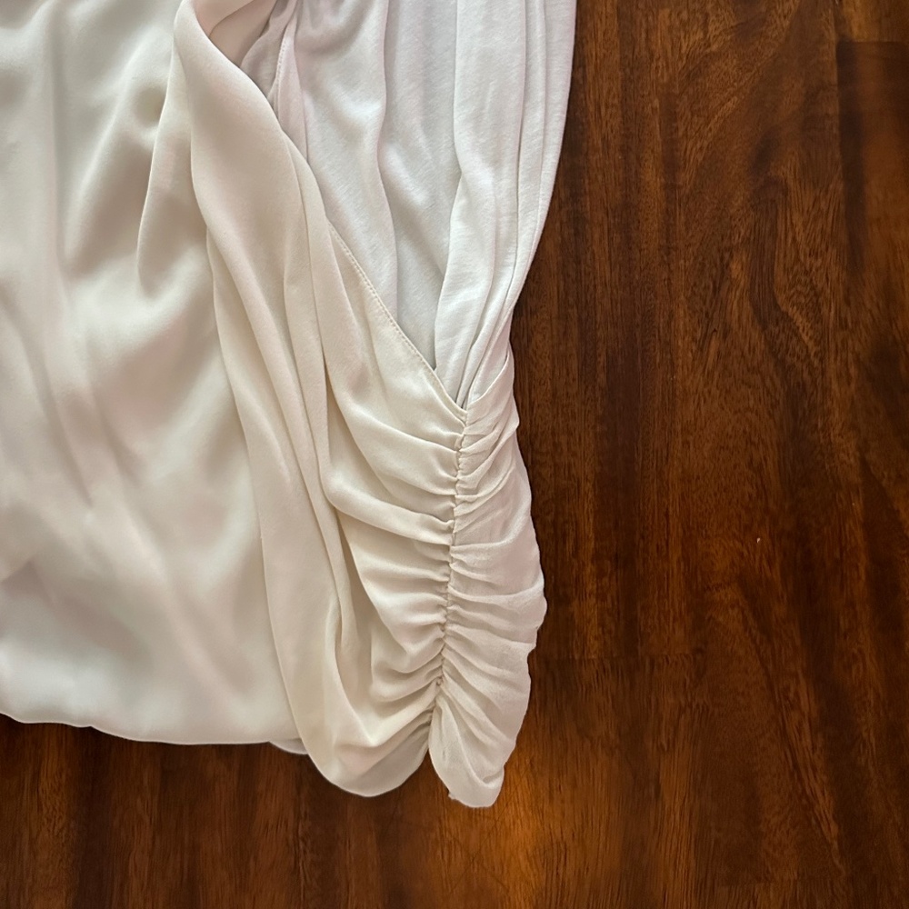 Ivory Cream/White Drape Cascade Women Blouse. No Size Tag.Small‎ - Picture 7 of 8